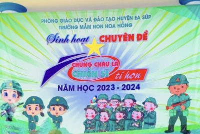 Nhân kỉ niệm 79 năm thành lập QĐND Việt Nam 22/12 Trường MN Hoa Hồng tổ chức Sinh Hoạt chuyên đề ” Chúng cháu là chiến sĩ tí hon” Năm học 2023-2024